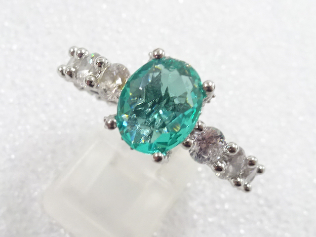 JAPANESE KIMONO / ANTIQUE COLORED STONE RING (SIZE 22)